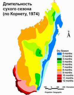 Продолжительность засушливых сезонов на Мадагаскаре