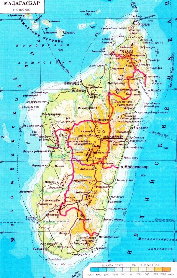 Географическая карта Мадагаскара