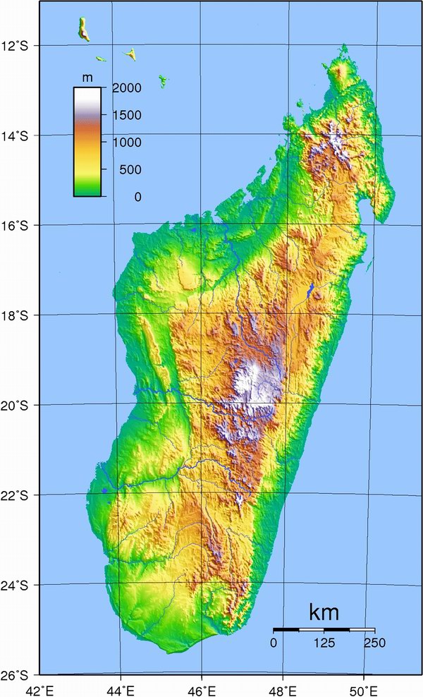 Топографическая карта Мадагаскара